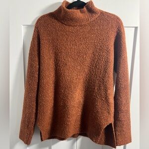 Abercrombie & Fitch Mock Neck Sweater XS | Rust Brown Cozy Pullover